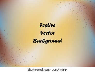 Festive color star gradient background. Holographic frame confetti texture for holiday, postcard, poster, carnivals, birthday, children's parties. Cover neon confetti mock-up. Wedding star layout