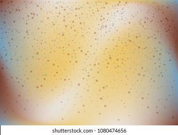 Festive color star gradient background. Holographic frame confetti texture for holiday, postcard, poster, carnivals, birthday, children's parties. Cover neon confetti mock-up. Wedding star layout