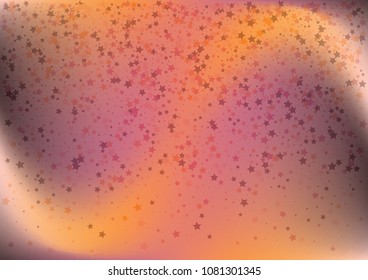 Festive color star gradient background. Holographic frame confetti texture for holiday, postcard, poster, carnivals, birthday, children's parties. Cover neon confetti mock-up. Wedding star layout