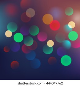 Festive colorful abstract background with bokeh lights