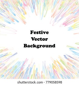 Festive colorful abstract pattern. Flash burst ray vector line texture for holidays, postcards, posters, web, carnivals, birthday, children's parties. Cover comic mock-up. New year, Christmas theme