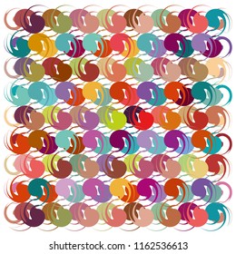 Festive colorful abstract round background. Rectangle vector for holidays, postcards, posters, websites, carnivals, birthday and children's parties. Cover mock-up. Vector illustration.