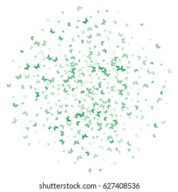 Festive colorful background with green butterflies. Vector illustration for decoration of holidays, postcards, posters, websites, carnivals, posters, birthday and children's parties.