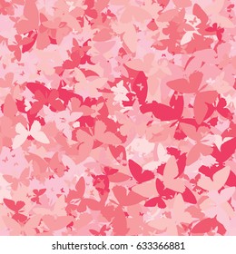 Festive colorful background with pink butterflies confetti. Square vector texture for holidays, postcards, posters, websites, carnivals, posters, birthday and children's parties. Cover mock-up.