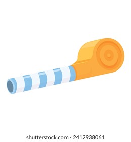 Festive colorful blower icon cartoon vector. Accessory toy. Roll paper