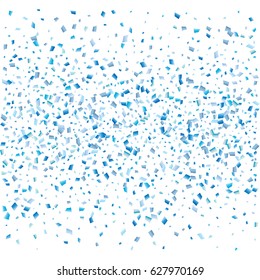 Festive colorful blue rectangle confetti background. Vector illustration for decoration of holidays, postcards, posters, websites, carnivals, birthday and children's parties.