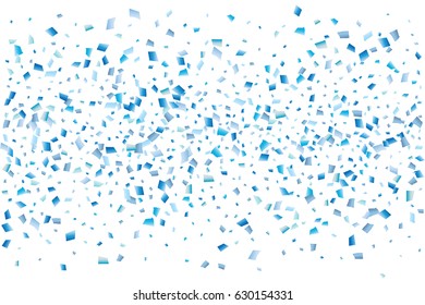 Festive colorful blue rectangle confetti background. Vector illustration for decoration of holidays, postcards, posters, websites, carnivals, birthday and children's parties.