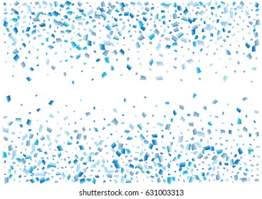Festive colorful blue rectangle confetti background. Vector illustration for decoration of holidays, postcards, posters, websites, carnivals, birthday and children's parties.
