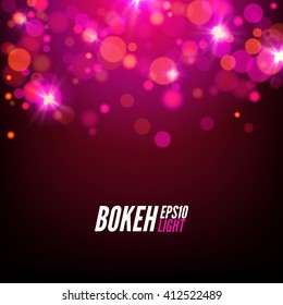 Festive Colorful bokeh background lights. Abstract Vector illustration.
