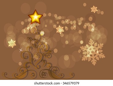 Festive colorful Christmas tree illustration design 