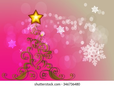 Festive colorful Christmas tree illustration design 