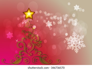 Festive colorful Christmas tree illustration design 