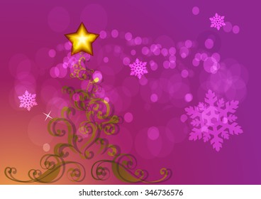 Festive colorful Christmas tree illustration design 