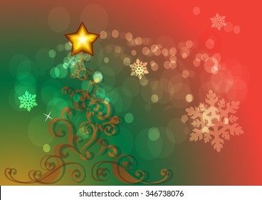 Festive colorful Christmas tree illustration design 