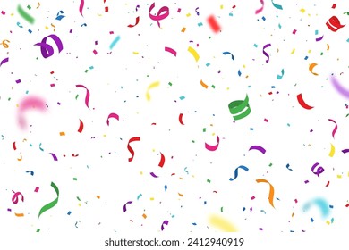 Festive colorful confetti defocus. Vector