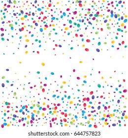 Festive colorful ellipse confetti background. Square  vector texture for holidays, postcards, posters, websites, carnivals, birthday and children's parties. Cover mock-up