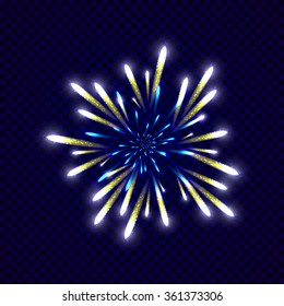 Festive colorful firework design. Holiday background. Vector illustration