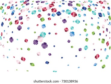 Festive colorful flower confetti background. Twisted  vector texture for holidays, postcards, posters, websites, carnivals, birthday and children's parties. Cover mock-up. New year, Christmas theme