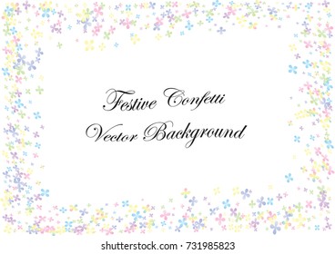 Festive colorful flower confetti background. Twisted  vector texture for holidays, postcards, posters, websites, carnivals, birthday and children's parties. Cover mock-up. New year, Christmas theme