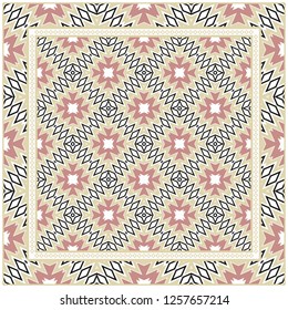 Festive Colorful Geometric Pattern. Vector Illustration. For Print Bandanna, Tablecloth, Fabric Print, Fashion