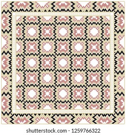 Festive Colorful Geometric Pattern. Vector Illustration. For Print Bandanna, Tablecloth, Fabric Print, Fashion
