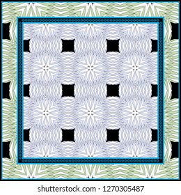 Festive Colorful Geometric Pattern. Vector Illustration. For Print Bandanna, Tablecloth, Fabric Print, Fashion