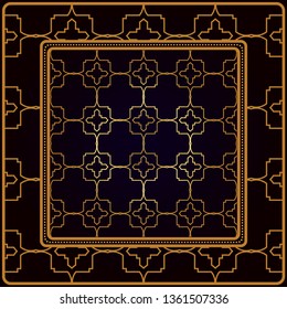 Festive Colorful Geometric Pattern. Vector Illustration. For Print Bandanna, Tablecloth, Fabric Print, Fashion. Black bronze color.