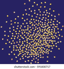 Festive colorful golden chips confetti background. Vector illustration for decoration of holidays, postcards, posters, websites, carnivals, birthday and children's parties.