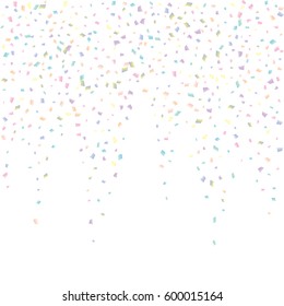 Festive colorful rectangle confetti background. Vector illustration for decoration of holidays, postcards, posters, websites, carnivals, birthday and children's parties.