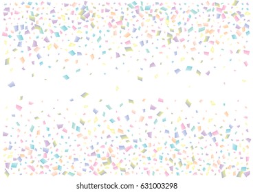Festive colorful rectangle confetti background. Vector illustration for decoration of holidays, postcards, posters, websites, carnivals, birthday and children's parties.
