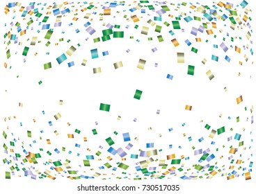 Festive colorful rectangle confetti background. Twisted  vector texture for holidays, postcards, posters, websites, carnivals, birthday and children's parties. Cover mock-up. New year, Christmas theme