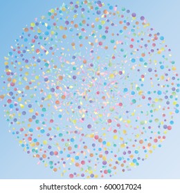 Festive colorful rectangle and round confetti background. Vector illustration for decoration of holidays, postcards, posters, websites, carnivals, birthday and children's parties.