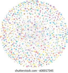 Festive colorful rectangle and round confetti background. Vector illustration for decoration of holidays, postcards, posters, websites, carnivals, birthday and children's parties.