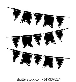 Festive colorful ribbons. Party and parties single icon in black style vector symbol stock illustration.