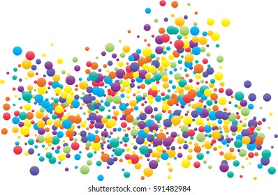 Festive colorful round confetti background. Vector illustration for decoration of holidays, postcards, posters, websites, carnivals, birthday and children's parties.