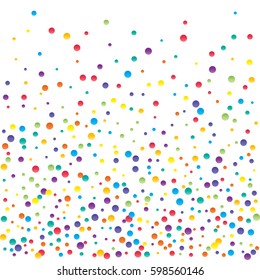 Festive colorful round confetti background. Vector illustration for decoration of holidays, postcards, posters, websites, carnivals, birthday and children's parties.