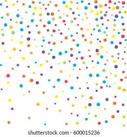 Festive colorful round confetti background. Vector illustration for decoration of holidays, postcards, posters, websites, carnivals, birthday and children's parties.