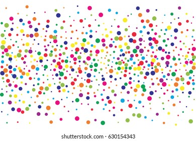 Festive colorful round confetti background. Vector illustration for decoration of holidays, postcards, posters, websites, carnivals, birthday and children's parties.