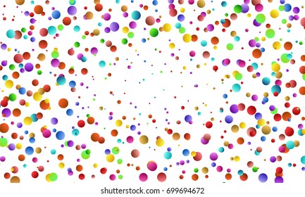 Festive colorful round confetti background. Vector illustration for decoration of holidays, postcards, posters, websites, carnivals, children's parties, birthday and celebration.