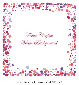 Festive colorful round confetti background. Twisted  vector texture for holidays, postcards, posters, websites, carnivals, birthday and children's parties. Cover mock-up. New year, Christmas theme