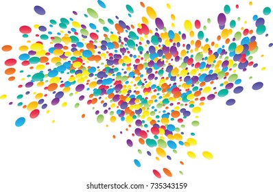 Festive colorful round confetti background. Twisted  vector texture for holidays, postcards, posters, websites, carnivals, birthday and children's parties. Cover mock-up. New year, Christmas theme