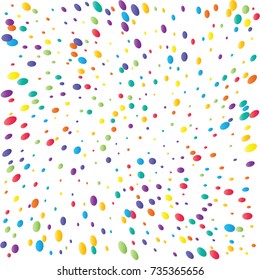 Festive colorful round confetti background. Twisted  vector texture for holidays, postcards, posters, websites, carnivals, birthday and children's parties. Cover mock-up. New year, Christmas theme