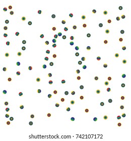 Festive colorful round confetti background. Vector illustration for decoration of holidays, postcards, posters, websites, carnivals, birthday and children's parties.