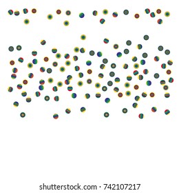 Festive colorful round confetti background. Vector illustration for decoration of holidays, postcards, posters, websites, carnivals, birthday and children's parties.