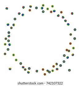 Festive colorful round confetti background. Vector illustration for decoration of holidays, postcards, posters, websites, carnivals, birthday and children's parties.