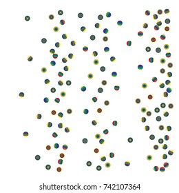Festive colorful round confetti background. Vector illustration for decoration of holidays, postcards, posters, websites, carnivals, birthday and children's parties.