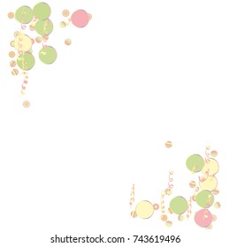 Festive colorful round confetti background. Vector illustration for decoration of holidays, postcards, posters, websites, carnivals, birthday and children's parties. White background