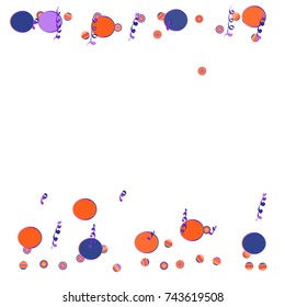 Festive colorful round confetti background. Vector illustration for decoration of holidays, postcards, posters, websites, carnivals, birthday and children's parties. White background