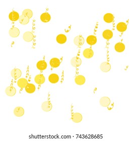 Festive colorful round confetti background. Vector illustration for decoration of holidays, postcards, posters, websites, carnivals, birthday and children's parties. White background