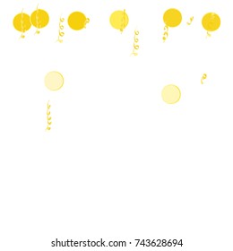 Festive colorful round confetti background. Vector illustration for decoration of holidays, postcards, posters, websites, carnivals, birthday and children's parties. White background